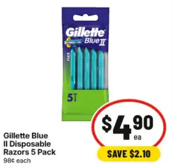 IGA Gillette Blue II Disposable Razors offer
