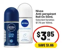 IGA Nivea Anti-perspirant Roll On offer
