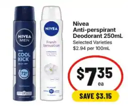 IGA Nivea Anti-perspirant Deodorant offer