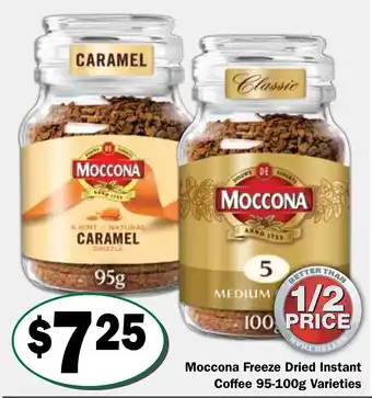 Mocconna Freeze Dried Instant Coffee 95-100g Varieties