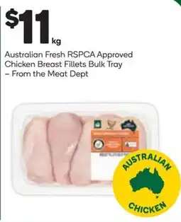 Woolworths Australian Fresh RSPCA Approved Chicken Breast Fillets Bulk Tray offer
