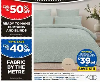 KOO Nikita Faux Fur Quilt Cover Set