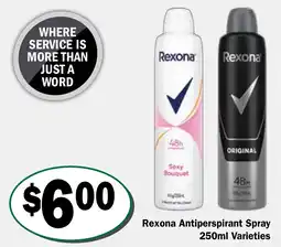 Friendly Grocer Rexona Antiperspirant Spray Varieties offer