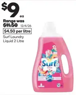 Woolworths Surf Laundry Liquid offer