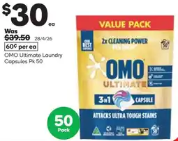 Woolworths OMO Ultimate Laundry Capsules offer