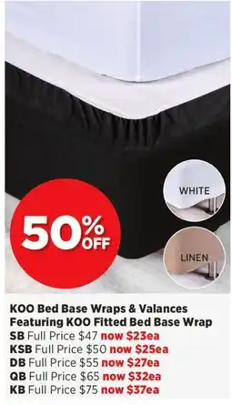 Spotlight KOO Bed Base Wraps & Valances Featuring KOO Fitted Bed Base Wrap offer