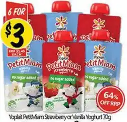 NQR Yoplait PetitMiam Strawberry or Vanilla Yoghurt offer