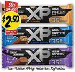 NQR Team Nutrition XP High Protein Bars 70g Varieties offer