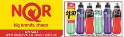 NQR Powerade Outlast Grape Zero Sugar or Berry Ice offer