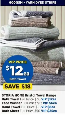 Spotlight Storia Home Bristol Towel Range Bath Towel offer