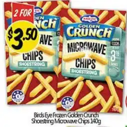 NQR Birds Eye Frozen Golden Crunch Shoestring Microwave Chips offer
