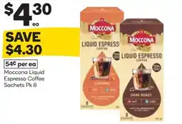 Woolworths Moccona Liquid Espresso Coffee Sachets offer