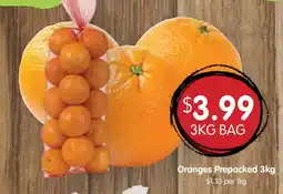 Spudshed Oranges Prepacked 3kg offer