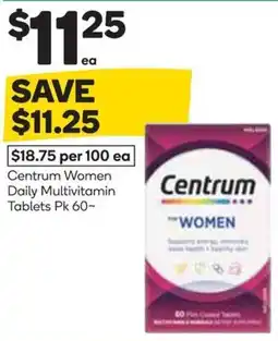 Woolworths Centrum Women Daily Multivitamin Tablets offer