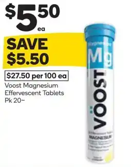 Woolworths Voost Magnesium Effervescent Tablets offer