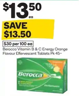 Woolworths Berocca Vitamin B & C Energy Orange Flavour Effervescent Tablets offer