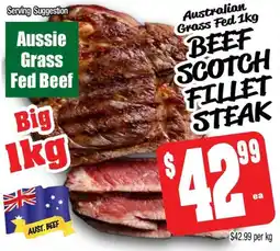 Farmer Jack's Aussie Grass Fed Beef Scotch Fillet Steak offer