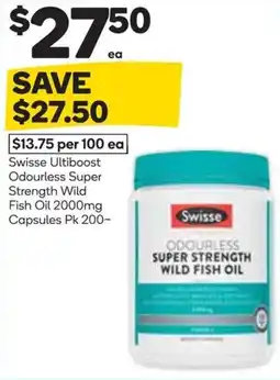 Woolworths Swisse Odourless Super Strength Wild Fish Oil offer