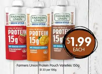 Spudshed Farmers Union Protein Pouch Varieties offer