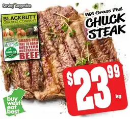 Farmer Jack's Blackbutt Grazing Company WA Grass Fed Chuck Steak offer