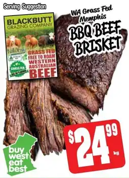 Farmer Jack's WA Grass Fed Memphis BBQ Beef Brisket offer