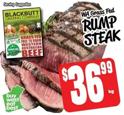 Farmer Jack's WA Grass Fed Rump Steak offer
