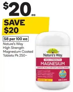 Woolworths Nature's Way High Strength Magnesium Coated Tablets offer