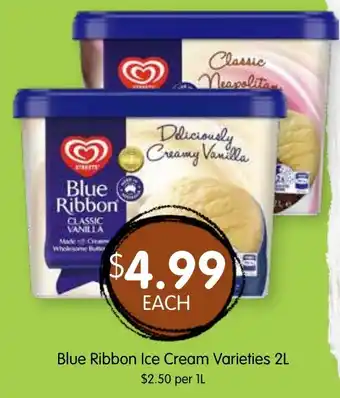 Spudshed Blue Ribbon Ice Cream Varieties offer