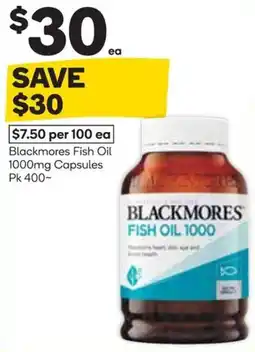 Woolworths Blackmores Fish Oil 1000 offer