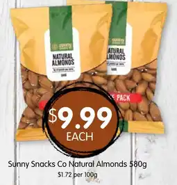 Spudshed Sunny Snacks Co Natural Almonds offer