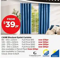 Spotlight CAINE Blockout Eyelet Curtains offer