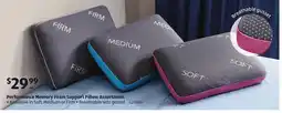 ALDI Performance Memory Foam Support Pillow Assortment offer
