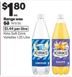 Woolworths Kirks Soft Drink Varieties offer