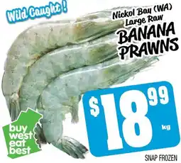 Farmer Jack's Nickol Bay (WA) Large Raw Banana Prawns offer