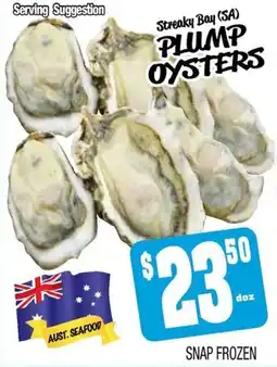 Farmer Jack's Streaky Bay (SA) Plump Oysters offer