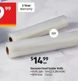 ALDI Vacuum Food Sealer Rolls offer