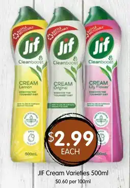 Spudshed JIF Cream Varieties offer