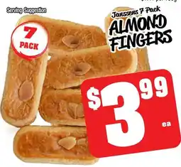 Farmer Jack's Janssens Almond Fingers offer