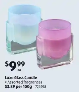 ALDI Luxe Glass Candle offer