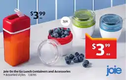 ALDI Joie On the Go Lunch Containers and Accessories offer