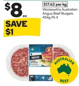 Woolworths Woolworths Australian Angus Beef Burgers offer