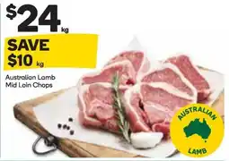 Woolworths Australian Lamb Mid Loin Chops offer