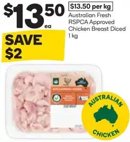Woolworths Australian Fresh RSPCA Approved Chicken Breast Diced offer