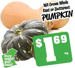 Farmer Jack's WA Grown Whole Kent or Butternut Pumpkin offer