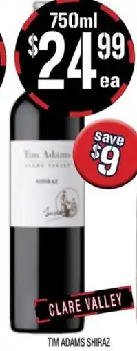Farmer Jack's Tim Adams Shiraz offer