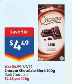 ALDI Choceur Chocolate Block offer