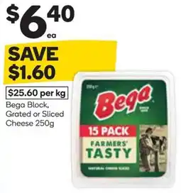 Woolworths Bega Block, Grated or Sliced Cheese offer