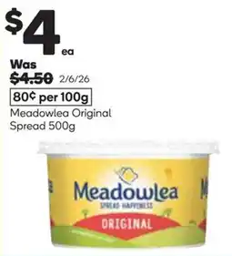 Woolworths Meadowlea Original Spread offer