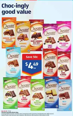 ALDI Choceur Chocolate Block 200g offer