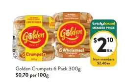 Farmer Jack's Golden Crumpets offer